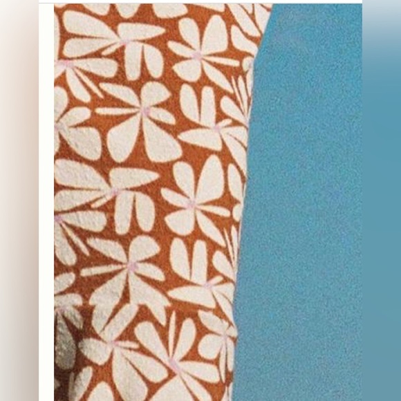 Anthropologie Hutch brown motif cream Floral Slim Midi Dress size large new - Picture 10 of 10